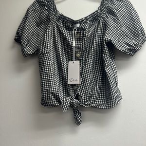 Rails “Mallory” tie front crop top, Size S, NWT!